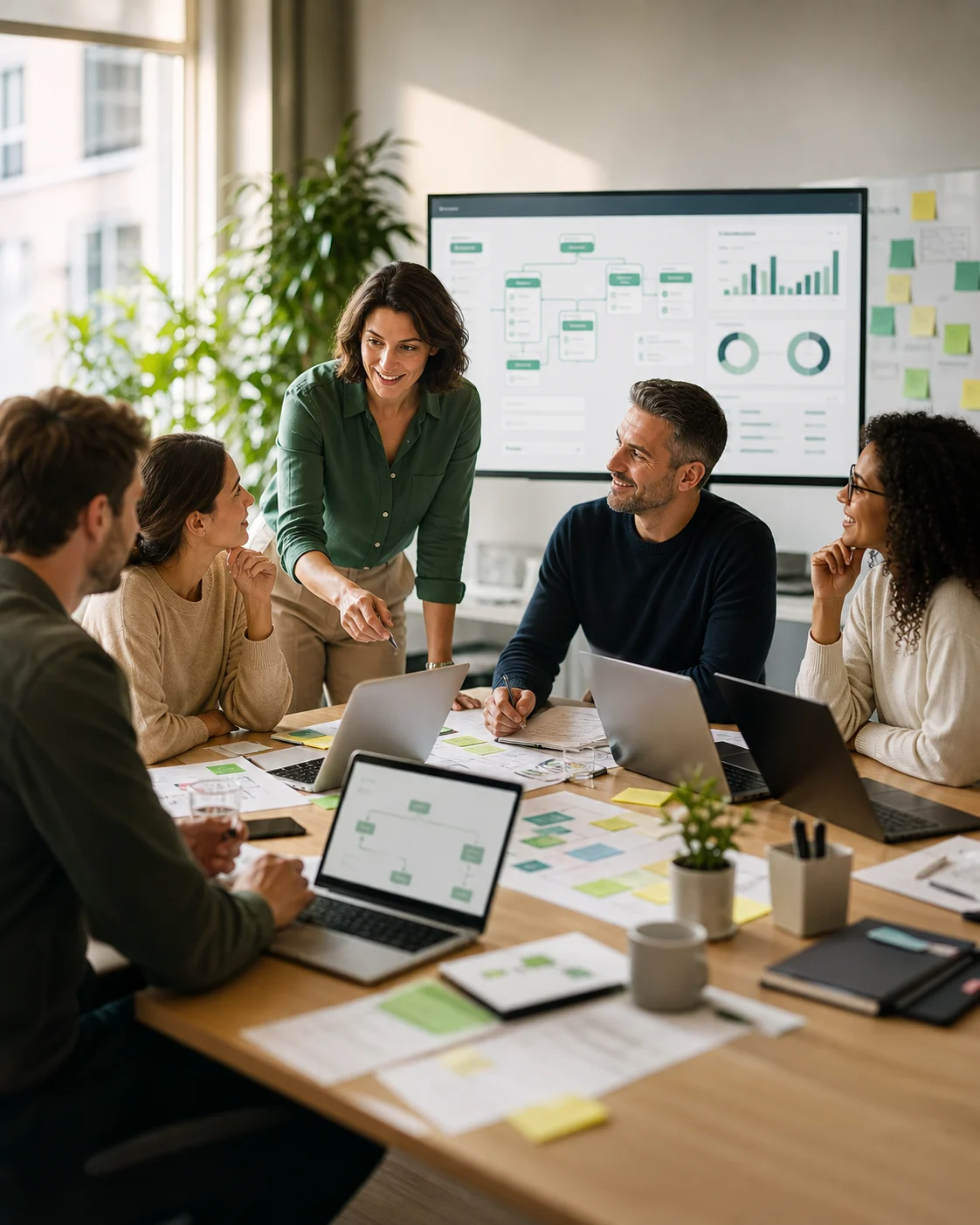 Workshop-Situation zur praktischen KI-Einfuehrung
