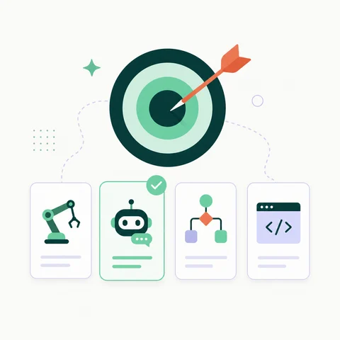 Illustration fuer die Auswahl eines passenden KI-Produkts und Use Cases.