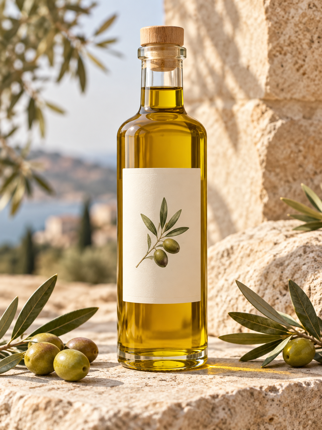 Olive oil product photo as an example of a creative result